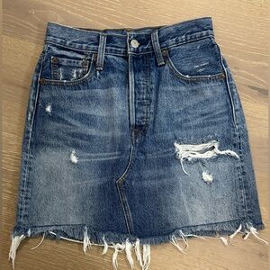 Levi’s Distressed Denim Mini Skirt